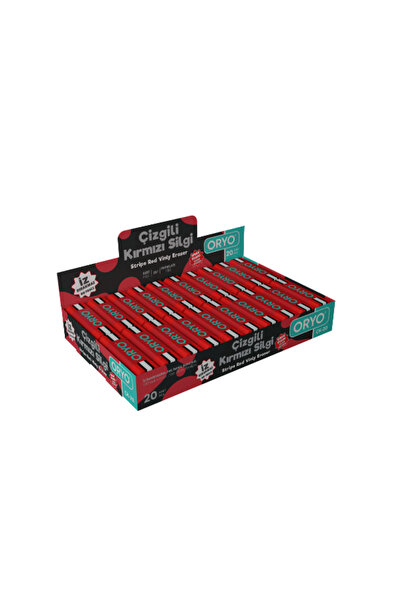 ORYO Striped Red Eraser Box of 20