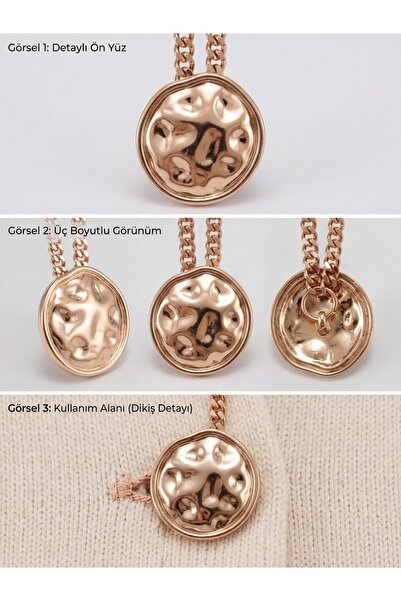 Savio GOLD METAL DÜĞME ZİNCİRLİ KARŞILIKLI 6 LI PAKET