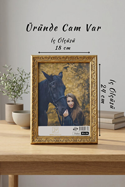 Asya Çerçeve Ottoman Motif Series 18X24 cm Photo Frame with Glass and Stand D...