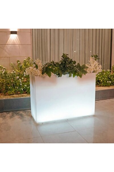 MYASEM STORE LED Tall Planter 126x20x91 cm Rectangular Lighted Plant Box 45L ...