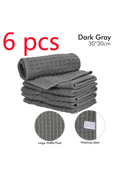 Choice1 6pcs Darkgray Label 3/6pcs Microfiber Barista Cleaning Towels for Cof...