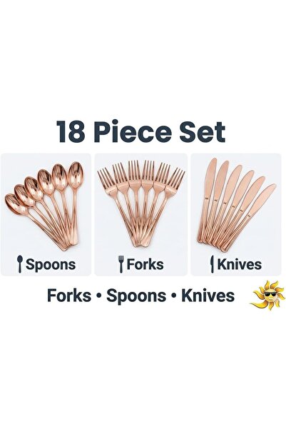 Sunny Your Bright choice Sunny Premium Plastic Cutlery Set – 18 Pieces with Napkins | Elegant Fork Spoon Knife Set