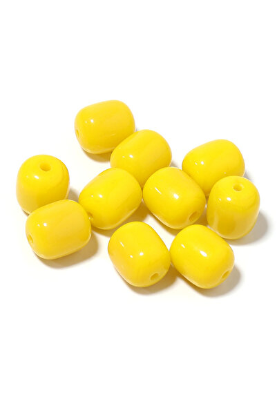 Choice4 Yellow 30pcs/lot 8x10mm Barrel Shape Glass Oval Bead Solid Color Loos...