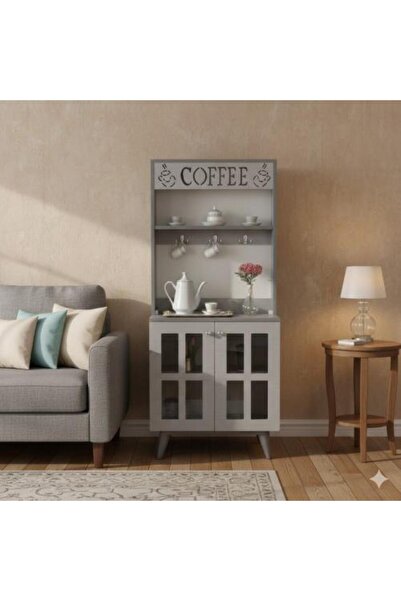 lmstabda Elegant coffee corner with 2 doors, gray color
