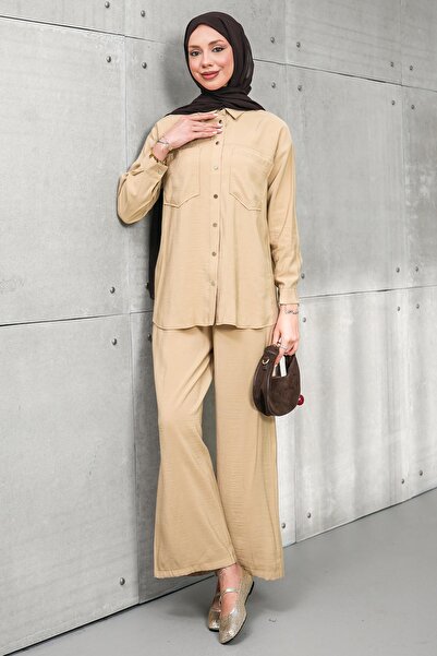 İmajButik Stone Pocket Modal Tunic and Trousers Set