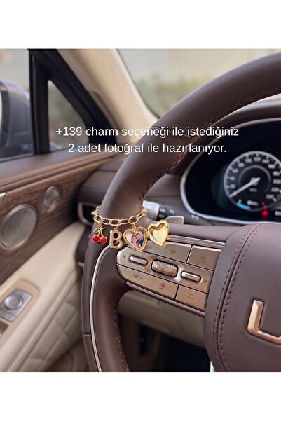 AŞIK ACCESSORIES Direksiyon Charmı -Araba Aksesuarı-Yeni Araç Hediyesi-3 Charmlı