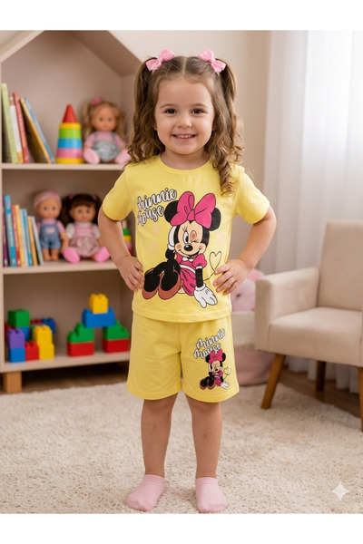ZEYBABY Costum din bumbac pieptănat din două piese pentru fete, de vară