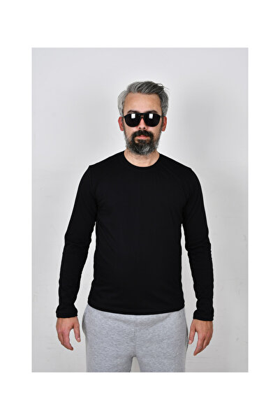 WAY BE COLECTİON Siyah Erkek Sweatshirt SIfır Yaka Uzun Kollu Hafif Bol Kesim...