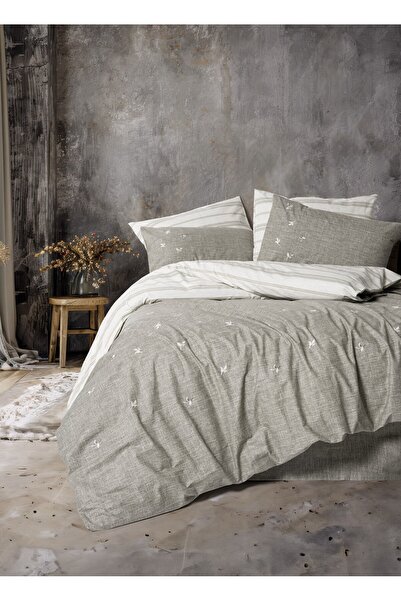 FARİKA Ranforce Double Quilt Cover Set Quilt Cover: 200 X 220 Cm Flat Sheet: ...
