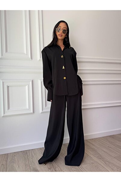 CC STORE ELARA BELLE long two-piece suit, shirt and wide-leg cupro trousers