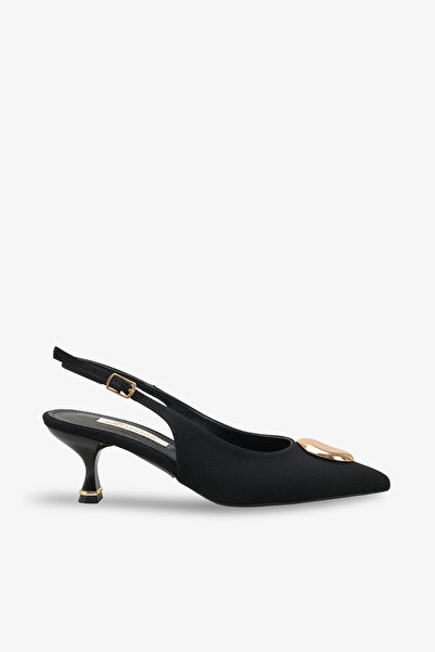 İNNABUTİKK Tessa Women's Accessory Heeled Shoes - Black Nubuck