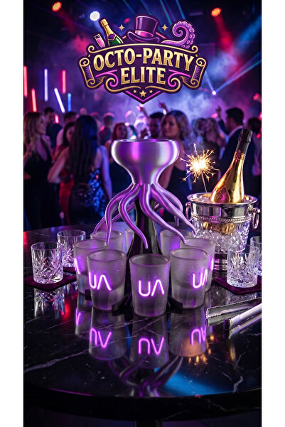 uAmor Octo-Party Elite 8'li Shot Bardaklı İçecek Dağıtıcı Stand (30CM)