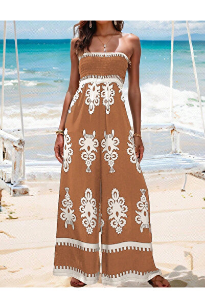 Evendi Jumpsuit, Brown/White