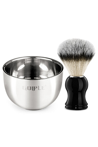 Choice brush-bowl-2pcs Silky Soft Lathering Brush & Stainless Steel Bowl Set ...