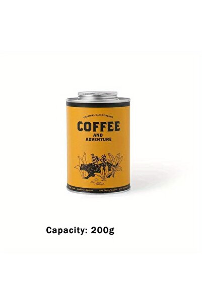 Choice Yellow 150g/200g Portable Coffee Bean Sealed Jar Camping Tinplate Box ...