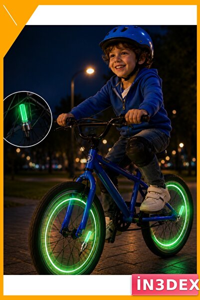 İN3DEX LED Sibop Jant Işığı 2li Set Bisiklet Motosiklet Araba