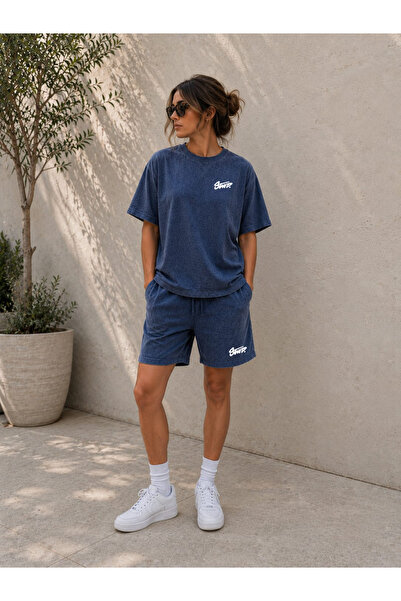ZAVIXO Women's Washable Oversize Shorts Set Casual Daily Street Style