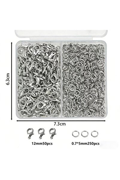 Choice1 silver color 300pcs/box Silver Color Lobster Clasps And Open Rings Br...