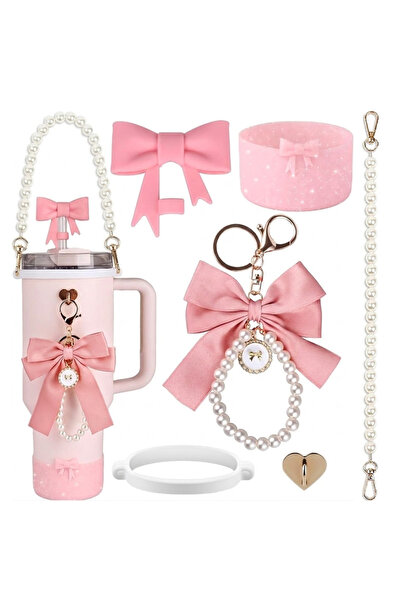 Choice Pink 6pcs Tumbler Accessories Set for Stanley 40oz 30oz Cup, Perfect G...