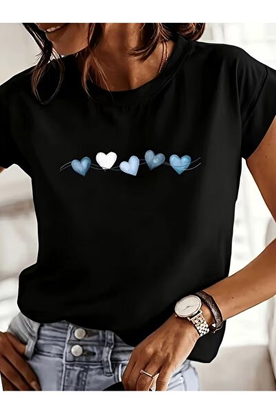 puolikuu Tricou unisex cu croială confortabilă, cu panglică și imprimeu dublu
