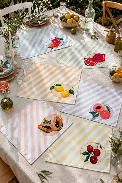 Pilloveland 6-Piece American Service Set - 45*35 cm - Fruits