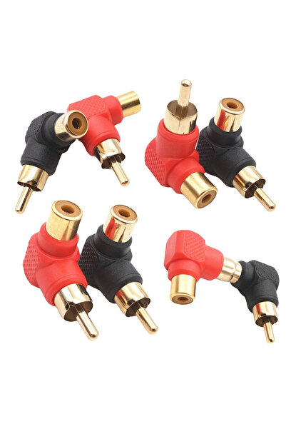Choice موصل RCA بزاوية 90 درجة، 8 قطع، 90 ° محولات RCA ذكر إلى أنثى - موصلات ...