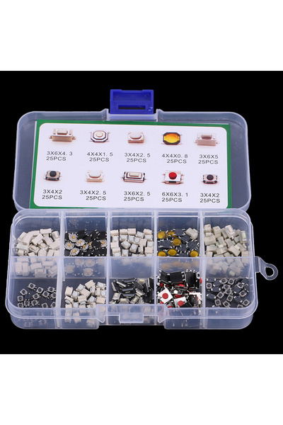 Choice - 1 Set 250Pcs/Set 10 Types Tactile Push Button Switch Car Keys Remote...