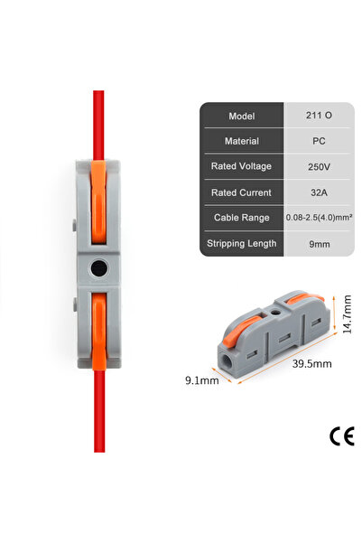 Choice1 50PCS 211 O 50PCS Lever Wire Connectors 1 to 1 Inline Push-in Splice ...