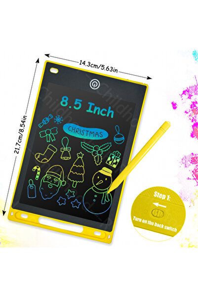 Choice4 لوح كتابة إلكتروني أصفر مقاس 8.5 بوصة، شاشة LCD، لوحة رسم، لوحة كتابة...
