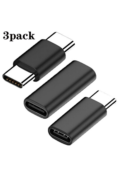 Choice أسود (3 قطع) محول USB C إلى USB C، يستخدم لتوصيل كابلين USB-C، متوافق ...