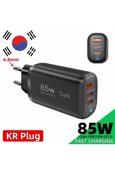 Choice شاحن KR Real 85W GaN من النوع C مع تقنية USB QC3.0 للابتوب والآيباد، ي...
