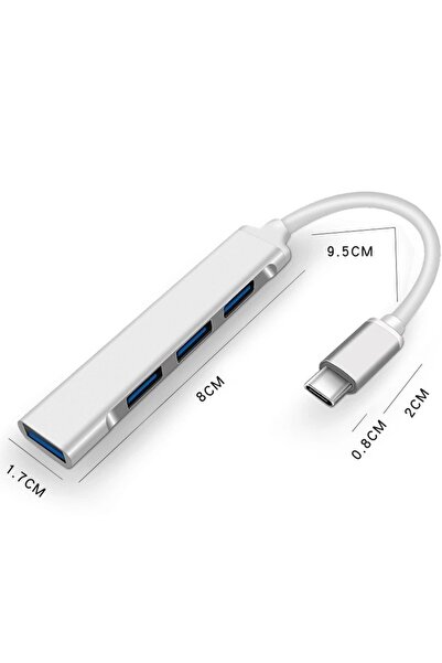 Choice موزع USB 3.0 متعدد المنافذ من النوع C بـ 4 منافذ، موسع من النوع C، محو...