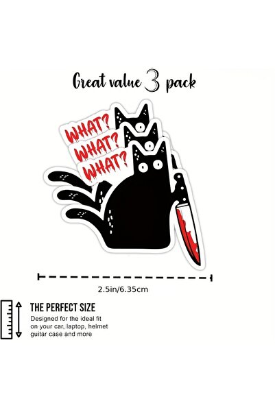 Choice black 3pcs Funny Black Cat Stickers Cute Funny Black Cat Stickers Note...
