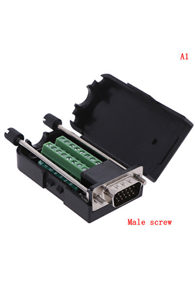 Choice A1 D-SUB DB15 VGA Male 3 Rows 15 Pin Plug Breakout Terminals Connector
