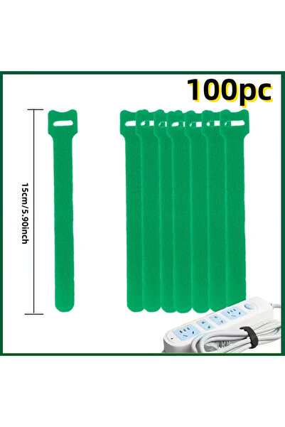 Choice7 green cable tie100pc Reusable Velcro ties, adjustable ropes, wire and...