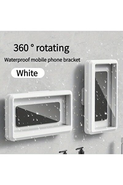 Choice1 White Waterproof Bathroom Phone Holder Self-adhesive Wall Mount Touch...