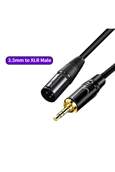 Choice14 0.3m Male Jack 3.5mm 1/8 to 3-Pin XLR Cable TRS 1/8 Inch Aux Stereo ...