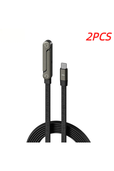 Choice1 كابل شحن سريع قابل للطي بطول 1.5 متر، قطعتان، جديد، 240 واط، حامل هات...
