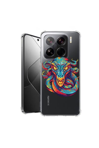 bestcase Калъф за Xiaomi 15 Pro, Удароустойчив 1.5ММ, Дракон с мечтани цветов...