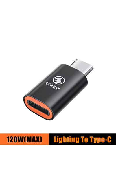 Choice محول OTG أسود بقوة 120 واط من أنثى iOS إلى ذكر Type-C، موصل Lightning ...