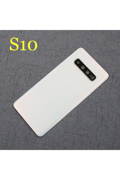 Choice4 غطاء خلفي زجاجي أبيض لهاتف S10 طراز G973F/S10Plus S10+ G975U، غطاء ال...