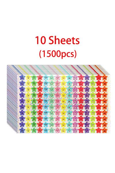 Choice1 10 أوراق (1500 قطعة) 750/1500 قطعة 15 تصميمًا ملصقات نجوم صغيرة لامعة...