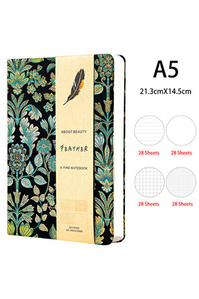Choice A5 1pcs A5 Notebook 4-in-1 Inner Pages 224pages Embroidery Notepad Har...
