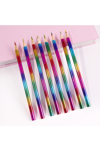 Choice 8pcs 8/16Pcs Rainbow Four-color Colored Pencil Hand-drawn Coloring Gli...