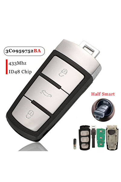 Choice Half Smart ID48 jingyuqin Smart Remote Car Key Fob 3 Buttons 433MHz PC...