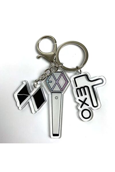 Choice3 XO-Silvery إكسسوارات تعليقة سلسلة مفاتيح أكريليك ثلاثية القطع على شكل...