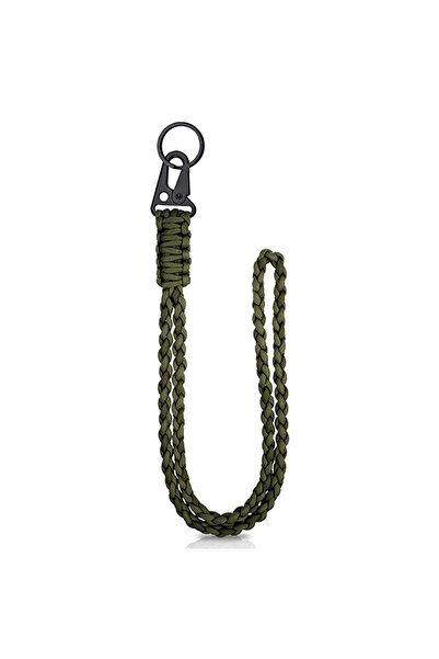 Choice3 Army green Heavy Duty Braided 550 Paracord Neck Lanyard Keychain Surv...