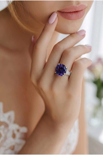 NN KING PURPLE RING 925 SILVER, PURPLE ZIRCONIA