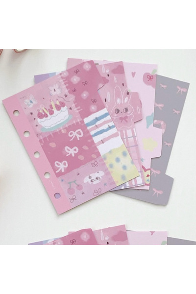 Choice M5 4pcs/Set Pink Bow M5&A7 Divider, Loose-Leaf Book Cover Inner Page P...