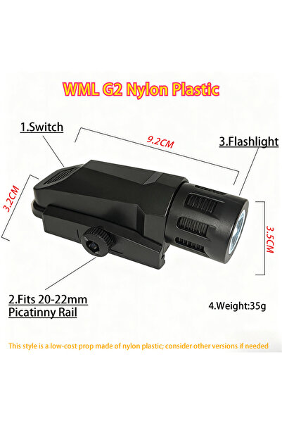 Choice مصباح يدوي تكتيكي G2 من النايلون البلاستيكي BK WML G2 M300 X600، يناسب...
